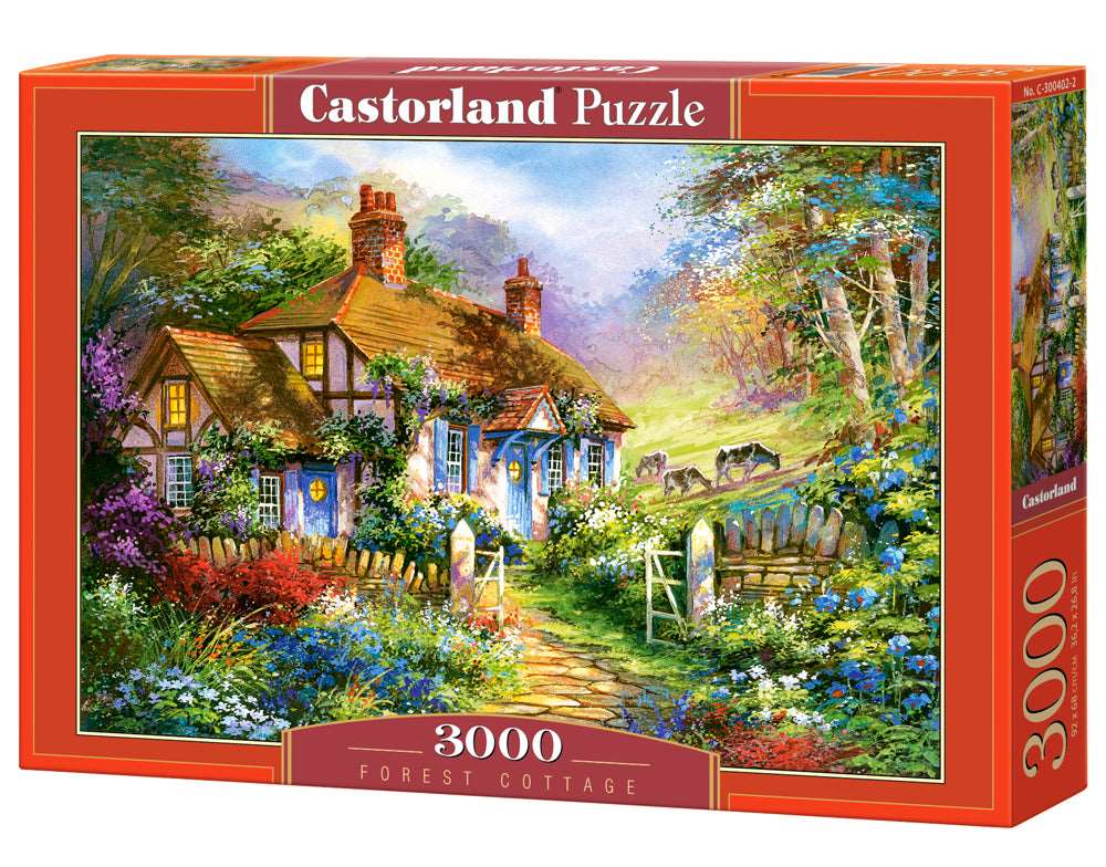 3000 Piece Jigsaw Puzzle, Forest Cottage, Charming Nook, Pond, Countryside, Adult Puzzles, Castorland C-300402-2 Bridge Toys - Premium Jigsaw Puzzles