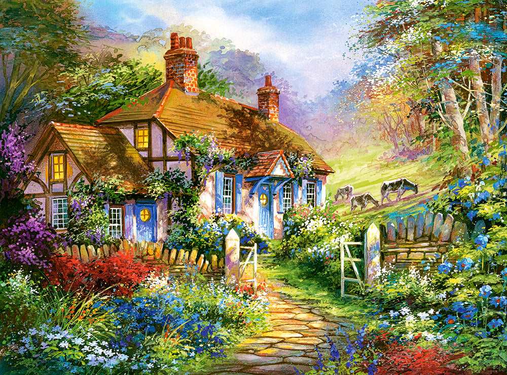 3000 Piece Jigsaw Puzzle, Forest Cottage, Charming Nook, Pond, Countryside, Adult Puzzles, Castorland C-300402-2 Bridge Toys - Premium Jigsaw Puzzles