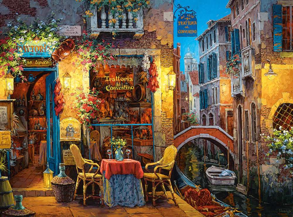 3000 Piece Jigsaw Puzzle, Our Special Place in Venice, Puzzle of Italy, Trattoria, Venetian canals, Adult Puzzles, Castorland C-300426-2 Bridge Toys - Premium Jigsaw Puzzles
