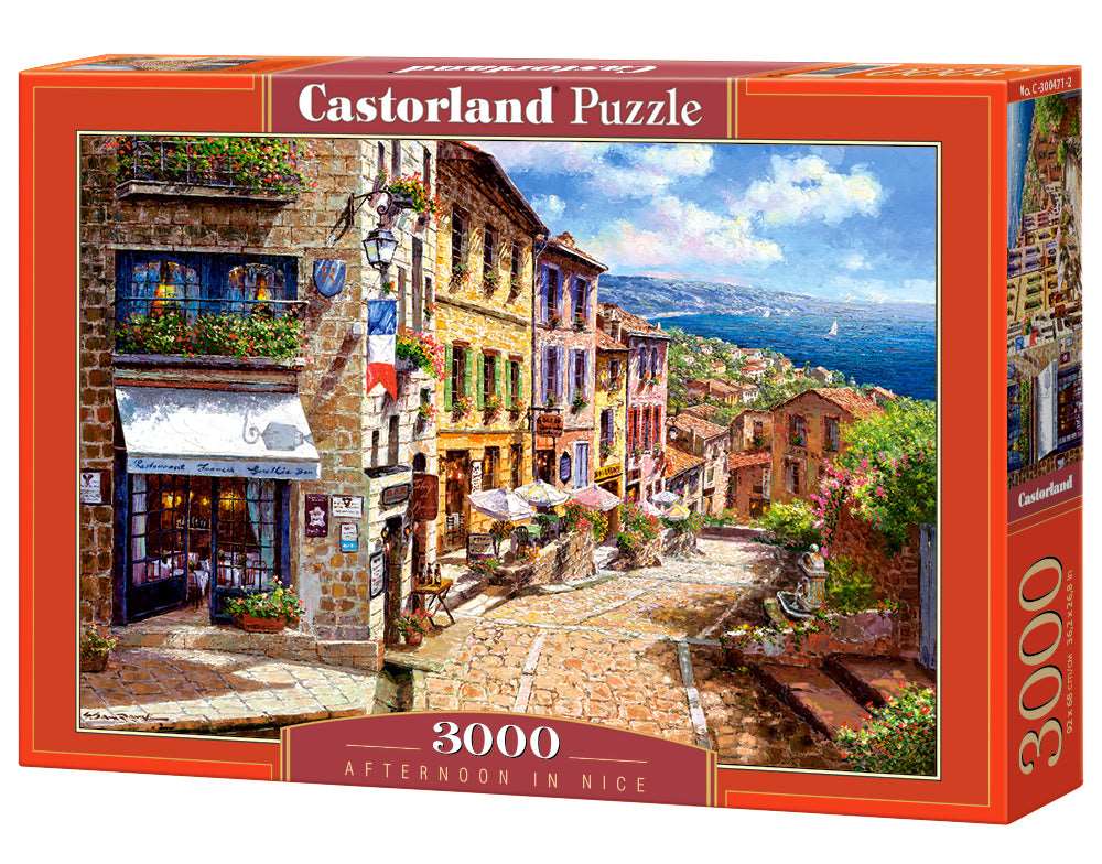 3000 Piece Jigsaw Puzzle, Afternoon in Nice, Puzzle of France, Mediterranean view, Adult Puzzles, Castorland C-300471-2 Bridge Toys - Premium Jigsaw Puzzles