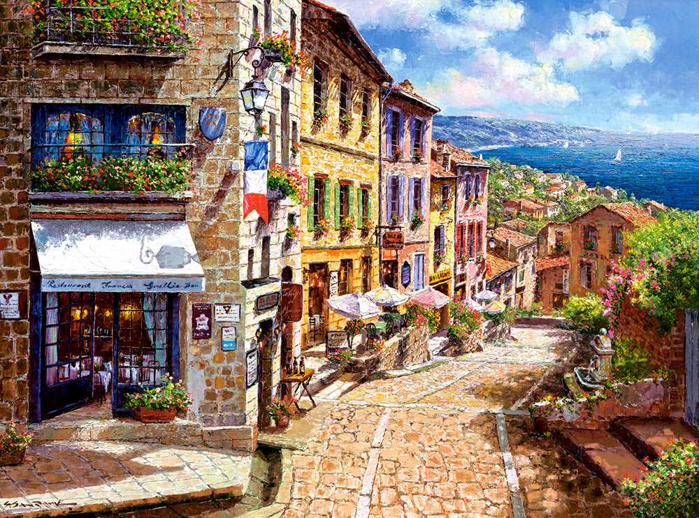 3000 Piece Jigsaw Puzzle, Afternoon in Nice, Puzzle of France, Mediterranean view, Adult Puzzles, Castorland C-300471-2 Bridge Toys - Premium Jigsaw Puzzles