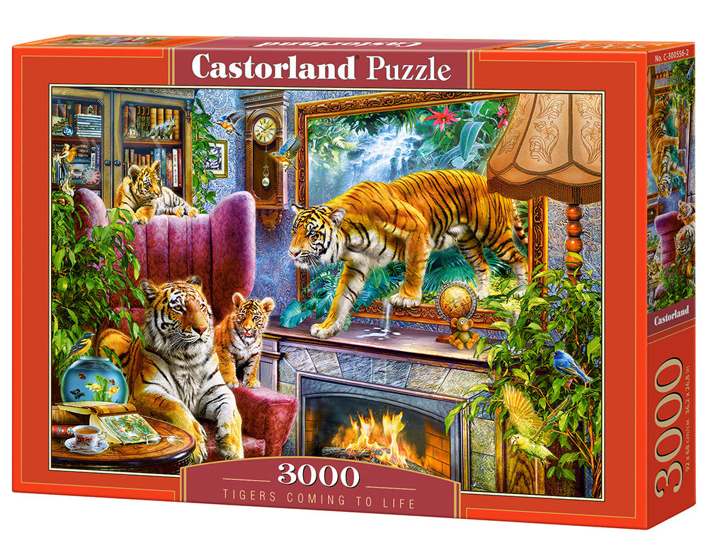 3000 Piece Jigsaw Puzzle, Tigers Coming to Life, Art. Puzzles, Animals on surrealistic scenery, Adult Puzzle, Castorland C-300556-2 Bridge Toys - Premium Jigsaw Puzzles