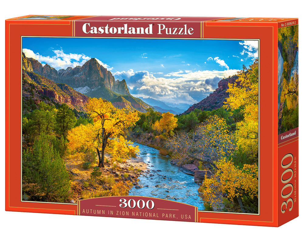 3000 Piece Jigsaw Puzzles, Autumn in Zion National Park, Nature and Landscape, USA, Adult Puzzles, Castorland C-300624-2 Bridge Toys - Premium Jigsaw Puzzles