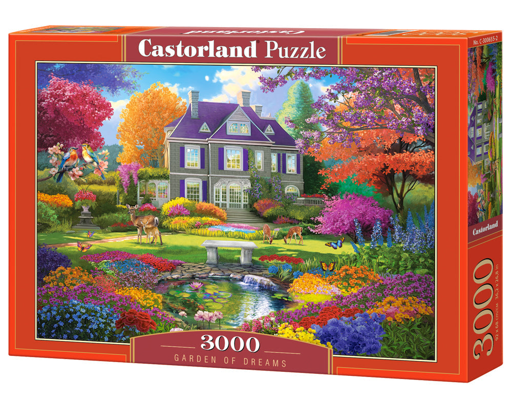 3000 Piece Jigsaw Puzzle, Garden of Dreams, Idyllic paradise, Colorful puzzles, Adult Puzzle, Castorland C-300655-2 Bridge Toys - Premium Jigsaw Puzzles
