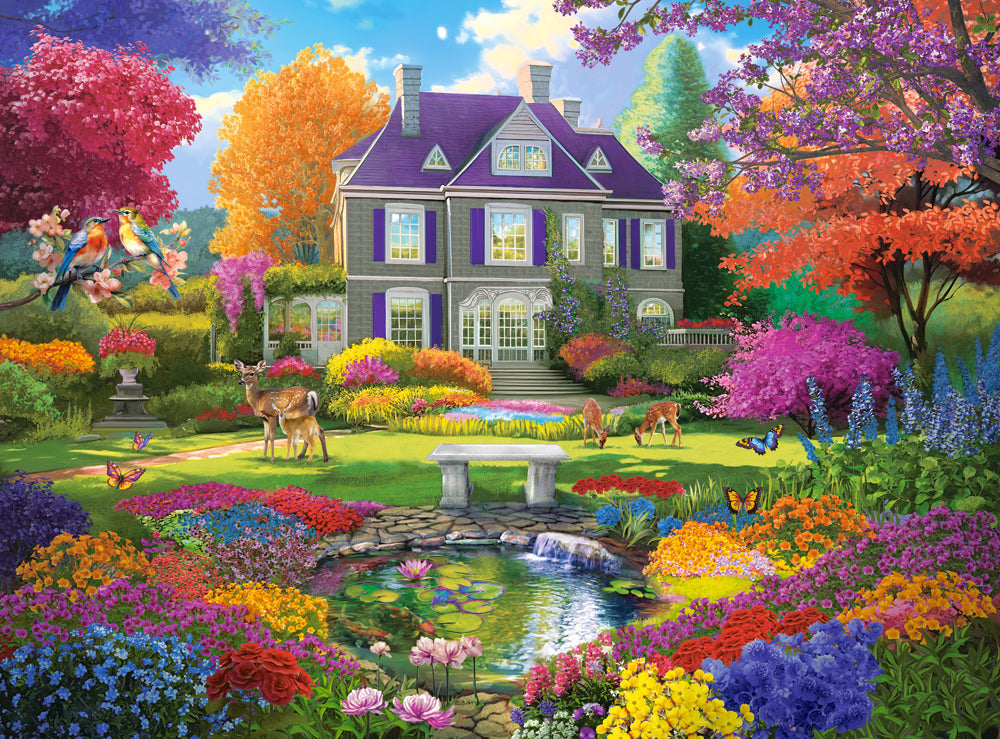 3000 Piece Jigsaw Puzzle, Garden of Dreams, Idyllic paradise, Colorful puzzles, Adult Puzzle, Castorland C-300655-2 Bridge Toys - Premium Jigsaw Puzzles