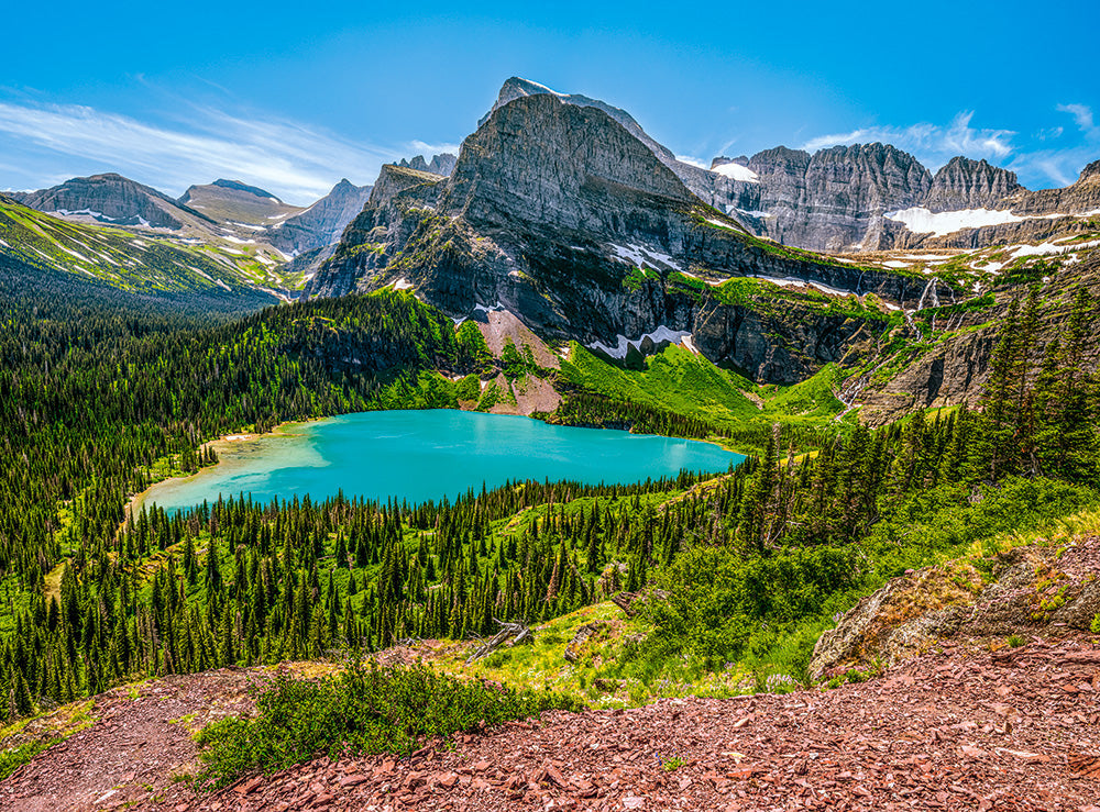 3000 Piece Jigsaw Puzzle, Grinnell Lake, Glacier National Park, USA, Majestic landscape, Adult Puzzle, Castorland C-300716-2 Bridge Toys - Premium Jigsaw Puzzles