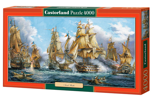 4000 Piece Jigsaw Puzzle, Naval Battle, Nautic painting, Old navy ships, Sailing ships at war, Adult Puzzle, Castorland C-400102-2 Bridge Toys - Premium Jigsaw Puzzles
