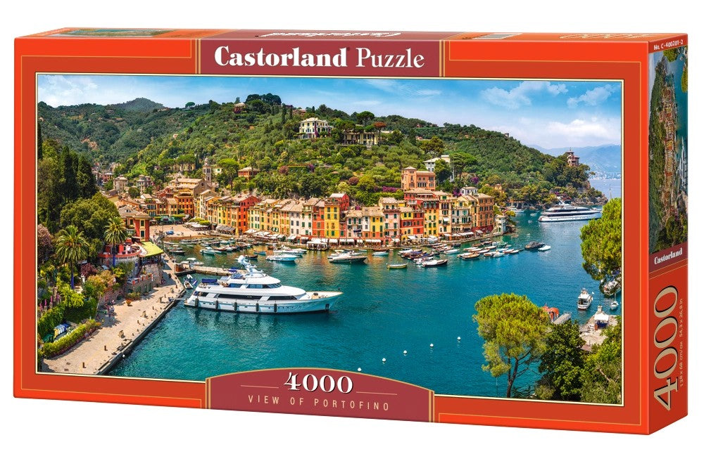 4000 Piece Jigsaw Puzzle, View of Portofino, Italy, Romantic scenery, Tourist jigsaw, Italian holiday, Landscape, Adult Puzzle, Castorland C-400201-2 Bridge Toys - Premium Jigsaw Puzzles