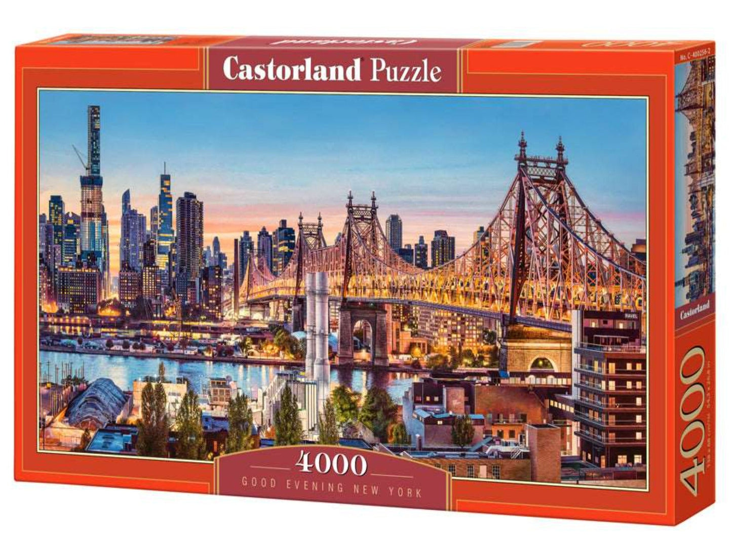 4000 Piece Jigsaw Puzzle, Good Evening New York, Puzzle of NYC, Puzzles of the USA, City Skyline Puzzle, New York Harbor and Bridge Puzzle, Castorland C-400256-2 Bridge Toys - Premium Jigsaw Puzzles
