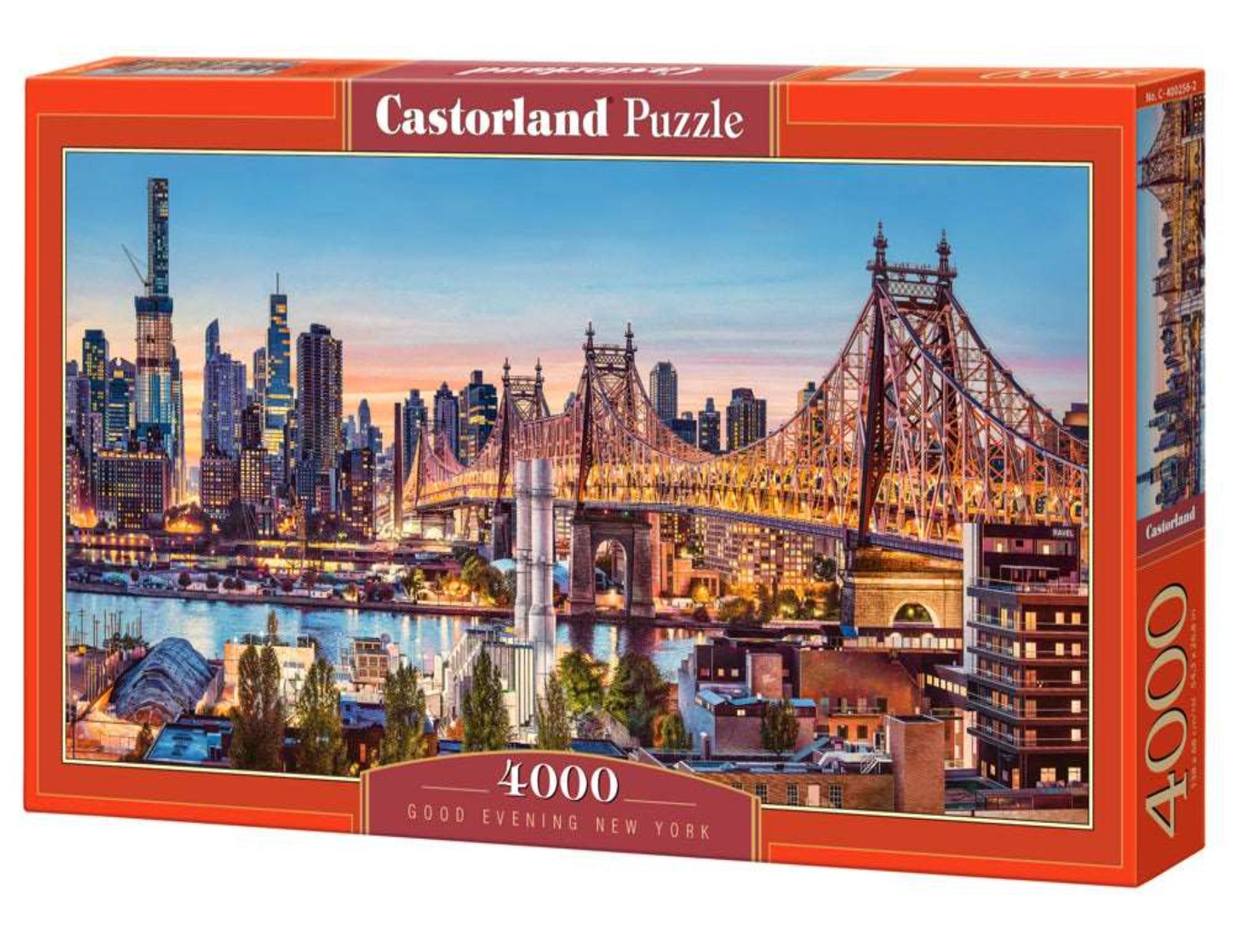 4000 Piece Jigsaw Puzzle, Good Evening New York, Puzzle of NYC, Puzzles of the USA, City Skyline Puzzle, New York Harbor and Bridge Puzzle, Castorland C-400256-2 Bridge Toys - Premium Jigsaw Puzzles