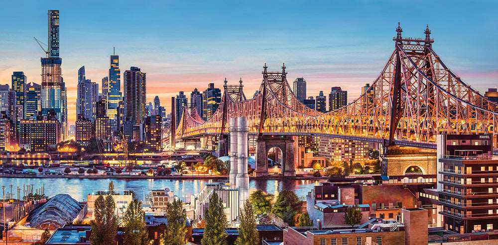 4000 Piece Jigsaw Puzzle, Good Evening New York, Puzzle of NYC, Puzzles of the USA, City Skyline Puzzle, New York Harbor and Bridge Puzzle, Castorland C-400256-2 Bridge Toys - Premium Jigsaw Puzzles