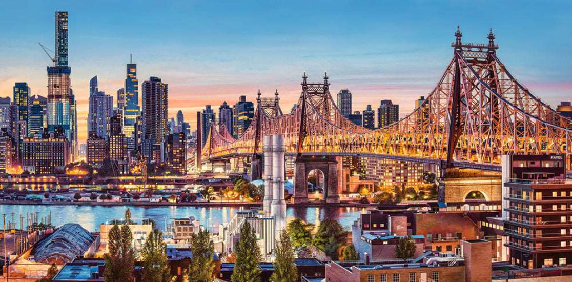 4000 Piece Jigsaw Puzzle, Good Evening New York, Puzzle of NYC, Puzzles of the USA, City Skyline Puzzle, New York Harbor and Bridge Puzzle, Castorland C-400256-2 Bridge Toys - Premium Jigsaw Puzzles