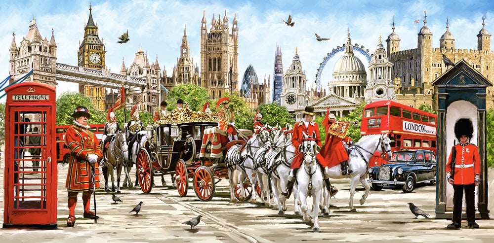 4000 Piece Jigsaw Puzzle, Pride of London, Great Britain, Iconic Monuments of London, Adult Puzzles, Castorland C-400300-2 Bridge Toys - Premium Jigsaw Puzzles