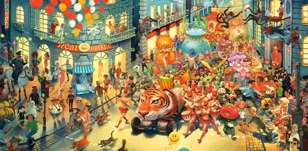 4000 Piece Jigsaw Puzzle, Carnaval in Rio, Street Party Jigsaw, Whimsical City Parade, Adult Puzzle, Castorland C-400379-2 Bridge Toys - Premium Jigsaw Puzzles
