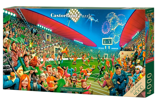 4000 Piece Jigsaw Puzzle, Football Championship, Funny sports puzzle, Soccer Match, Cartoon Chaos Style, Adult Puzzle, Castorland C-400393-2 Bridge Toys - Premium Jigsaw Puzzles