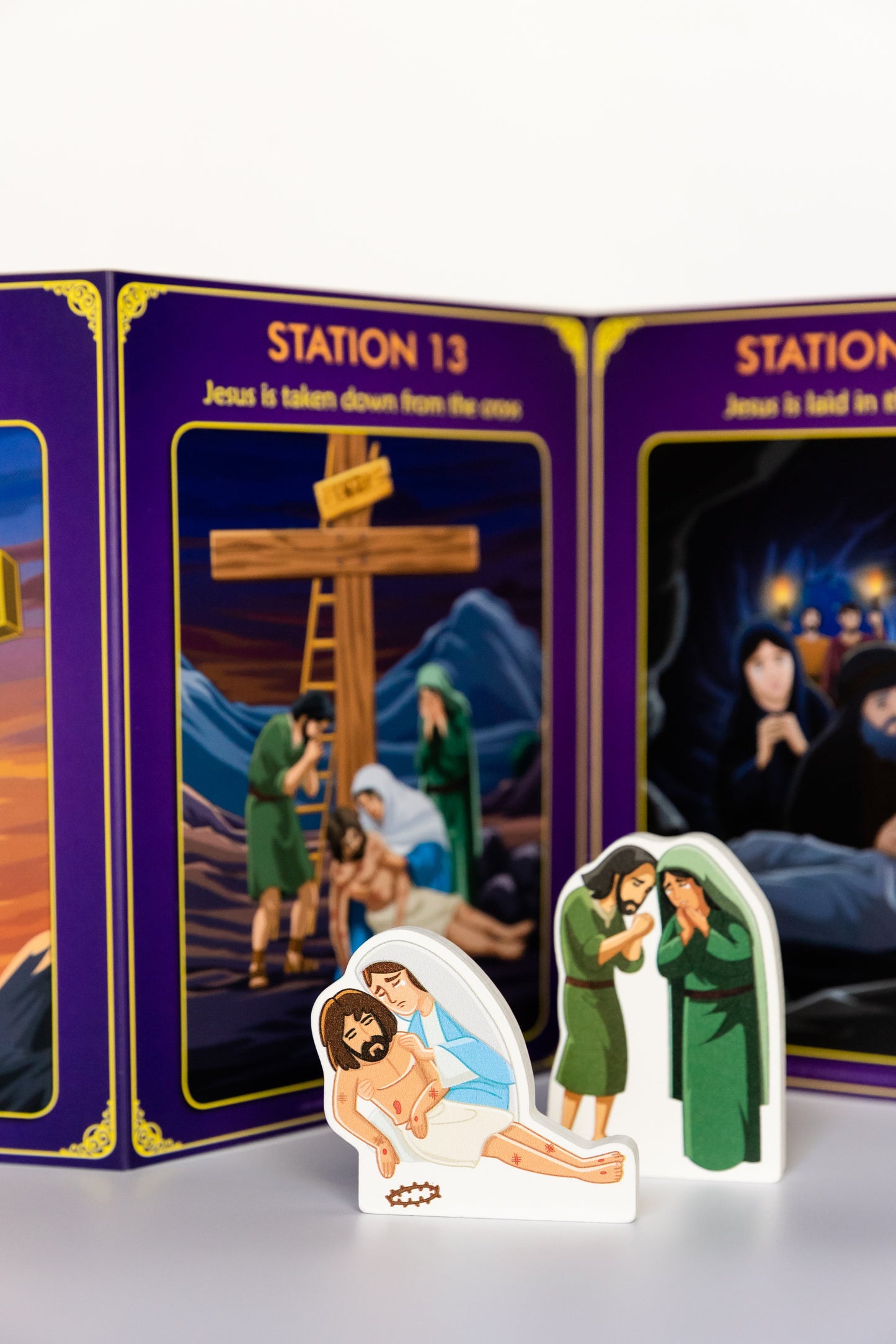 Stations of the Cross Playset for Kids | Saintly Heart & Brother Francis | Catholic Toy | Lent Activities