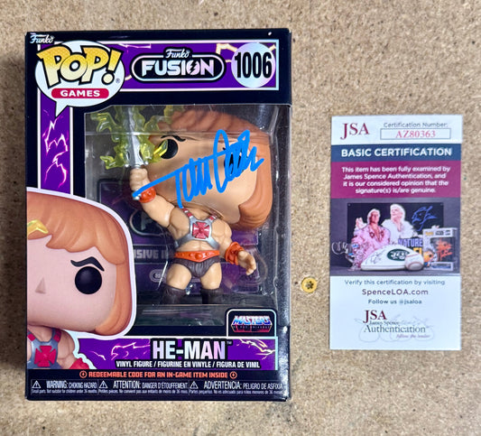 Tom Cook Signed He-Man Masters Of The Universe Funko Pop! #1006 With JSA COA Mustang Comics