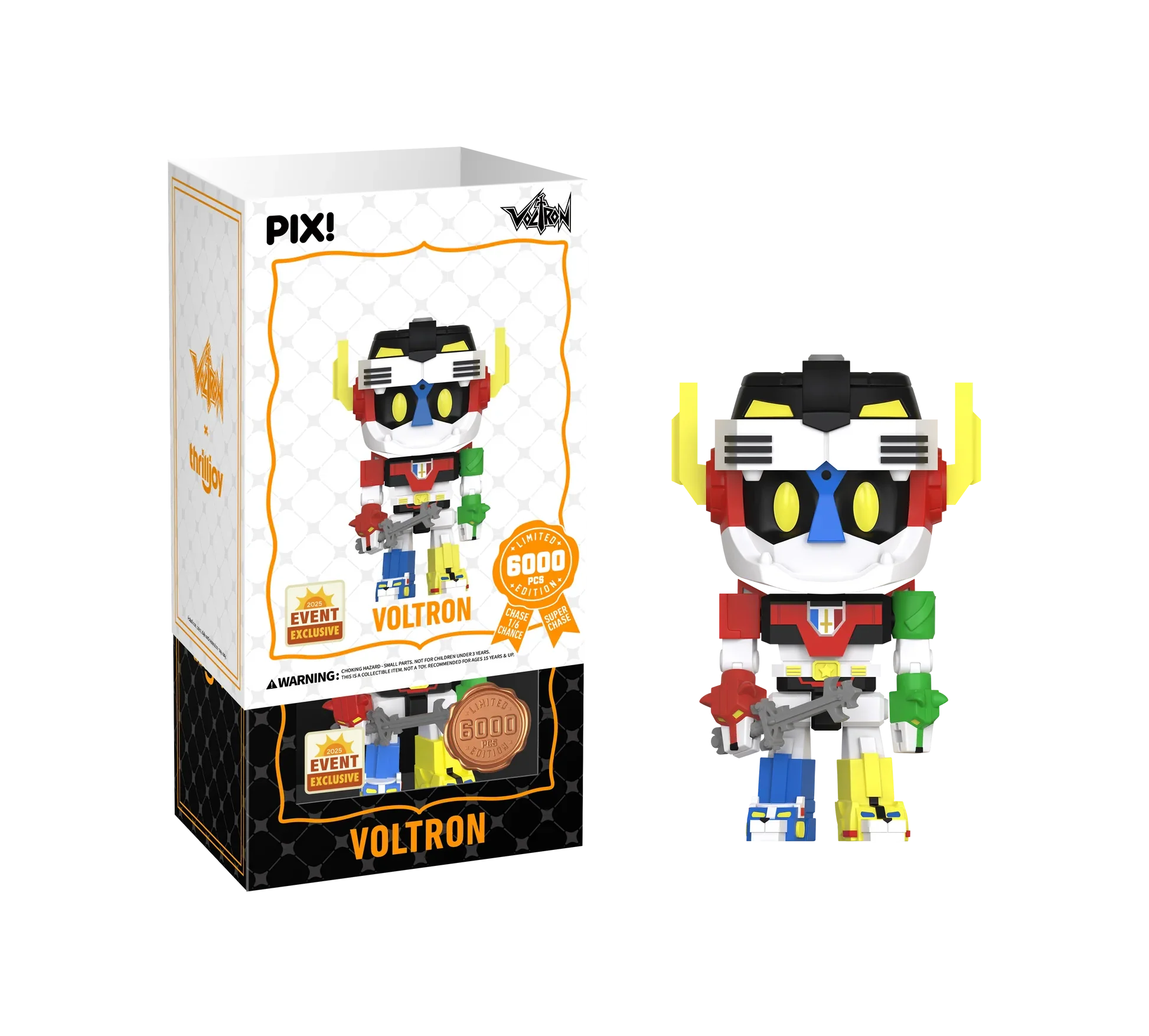 [Thrilljoy] [EXCLUSIVE] Voltron Defender of the Universe - Voltron LE6000 PIX Vinyl Figure (1 in 6 Chance at Chase) Ralphie's Funhouse