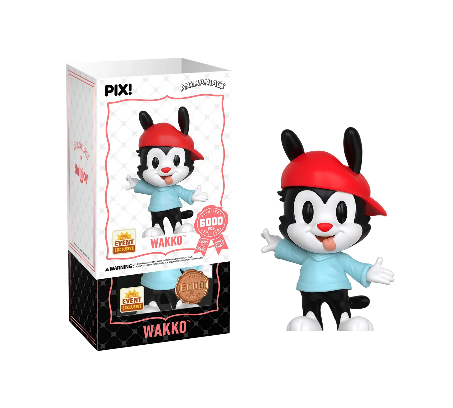 [Thrilljoy] [EXCLUSIVE] Animaniacs - Wakko LE6000 PIX Vinyl Figure (1 in 6 Chance at Chase) Ralphie's Funhouse