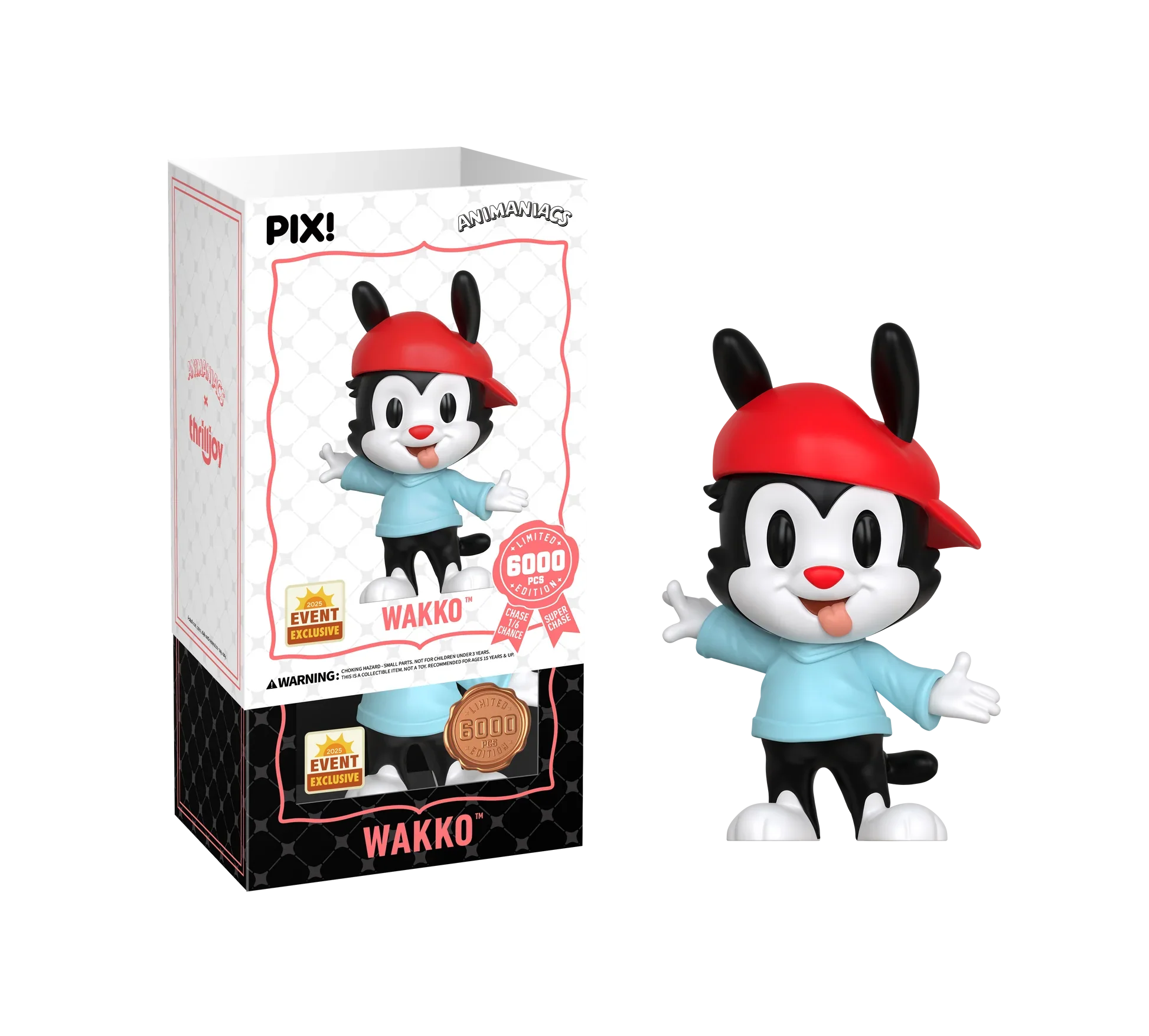 [Thrilljoy] [EXCLUSIVE] Animaniacs - Wakko LE6000 PIX Vinyl Figure (1 in 6 Chance at Chase) Ralphie's Funhouse