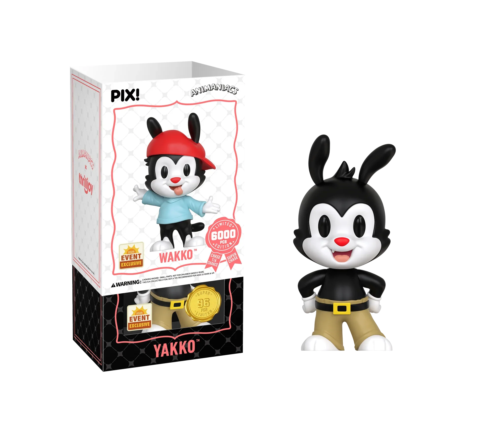 [Thrilljoy] [EXCLUSIVE] Animaniacs - Wakko LE6000 PIX Vinyl Figure (1 in 6 Chance at Chase) Ralphie's Funhouse