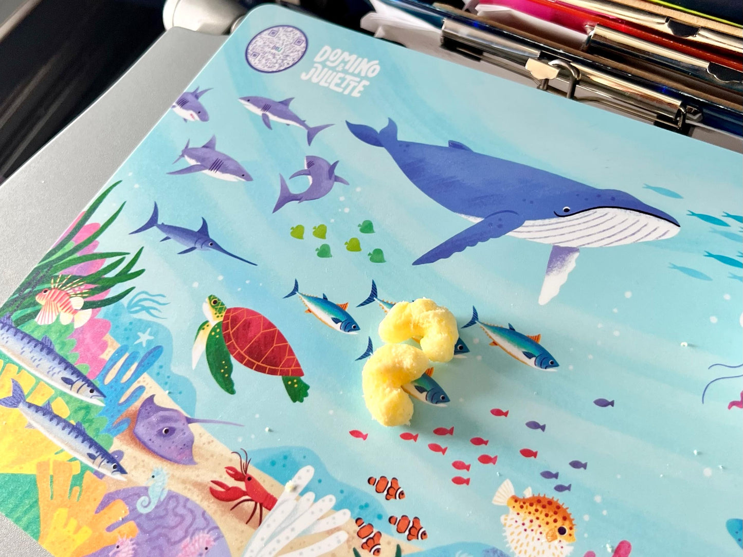 Puzzle Planet Travel Placemat: Under the Sea Scene - Kids Portable Playmat for On-the-Go Fun & Germ-Free Eating