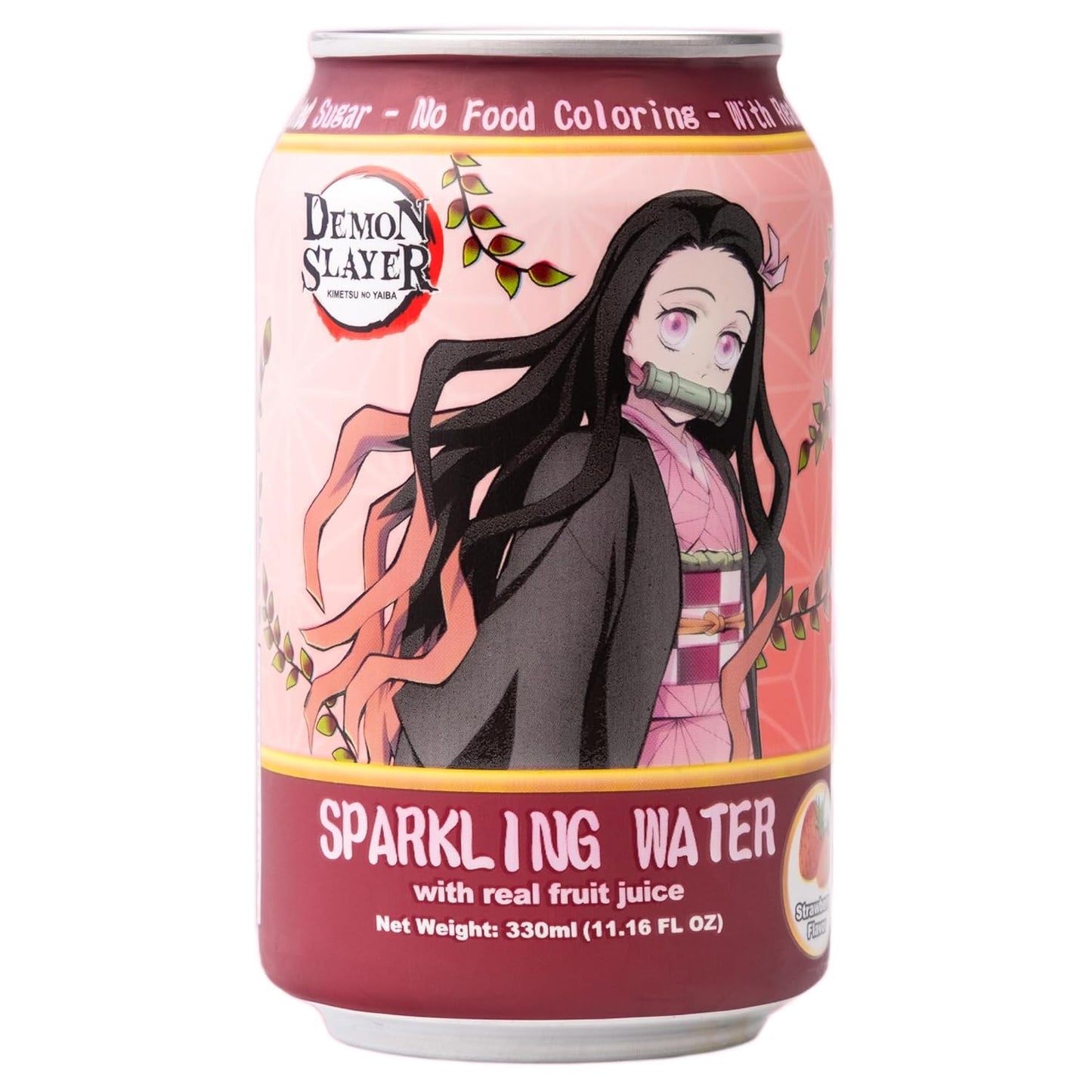Demon Slayer Strawberry Sparkling Water – 11.16 fl oz (330 ml) Cans – Nezuko Kamado Collectible Anime Drink (1 Can) Super Anime Store