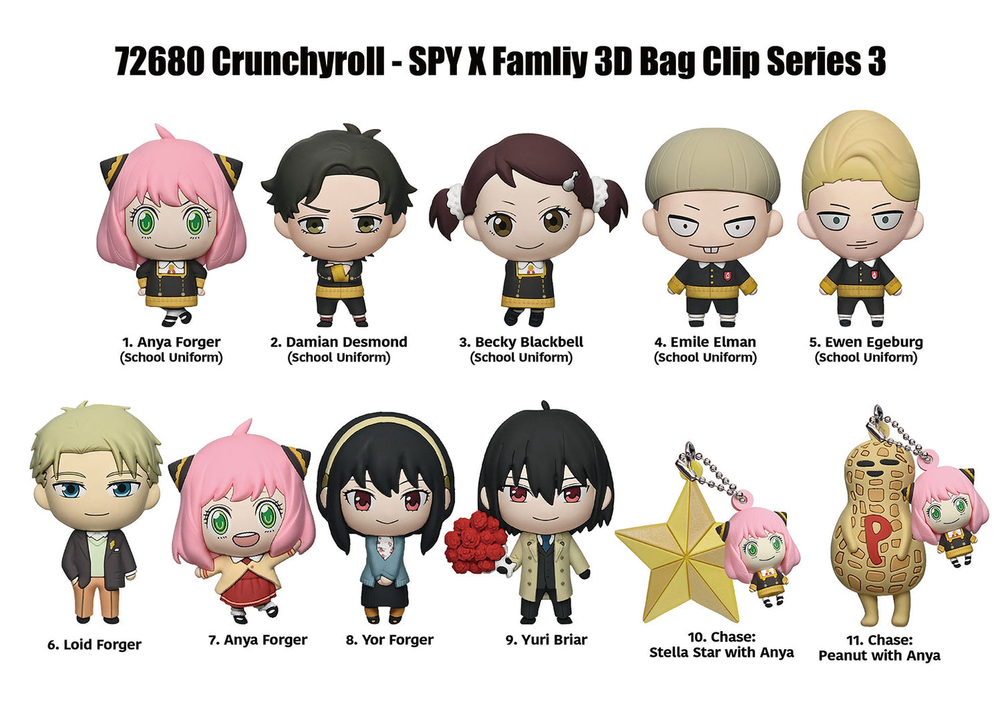 Spy x Family 3D Foam Bag Clip Blind Bag - Series 3 | Official Monogram Super Anime Store