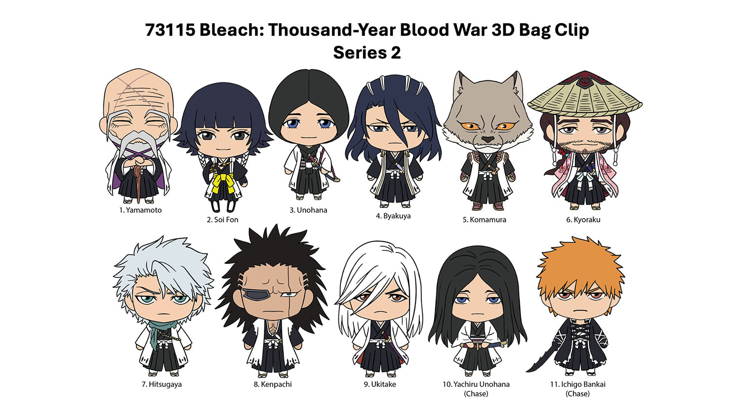 Bleach Thousand-Year Blood War 3D Foam Bag Clip, Series 2 Blind Bag Super Anime Store
