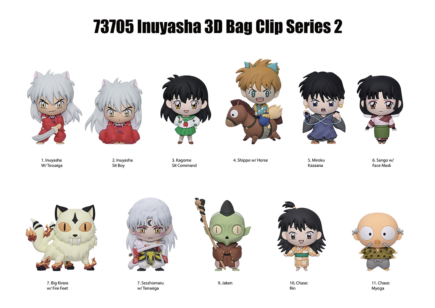 Inuyasha 25th Anniversary 3D Foam Bag Clip – Series 2 Blind Box Super Anime Store