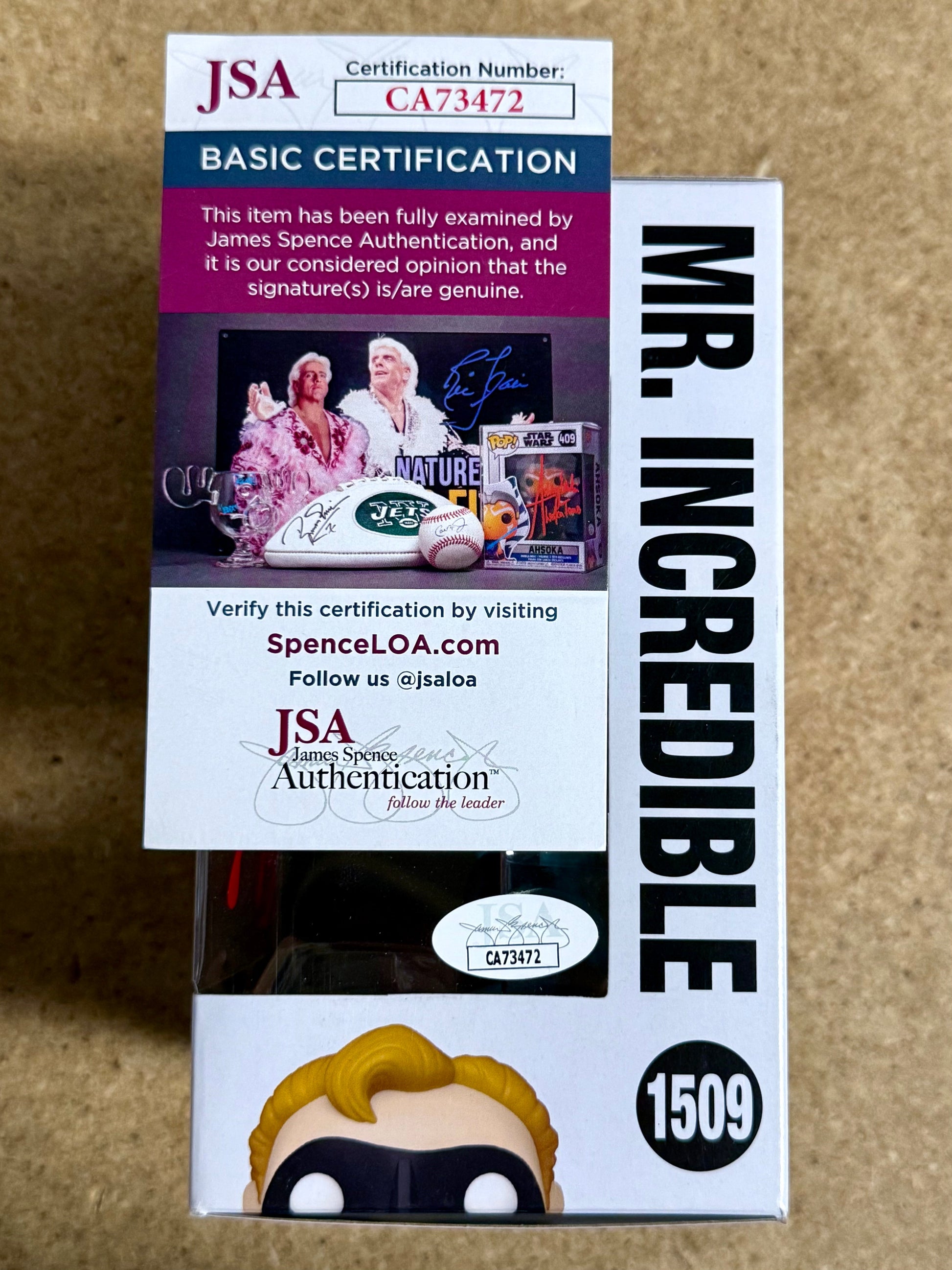 Craig T. Nelson Signed Disney Mr. Incredible Funko Pop! #1509 With JSA COA Mustang Comics