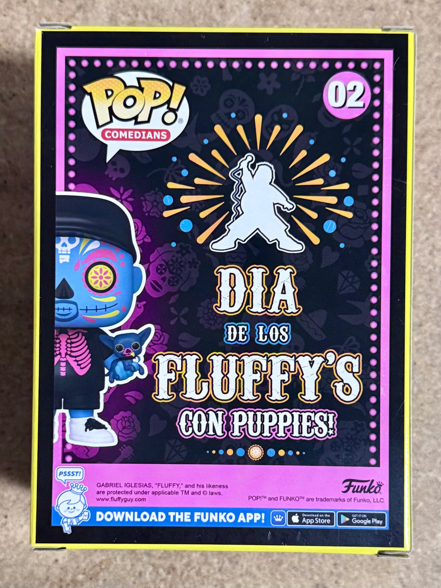 Gabriel “FLUFFY” Iglesias Signed BL Dia De Los Muertos Funko Pop! With JSA COA Mustang Comics