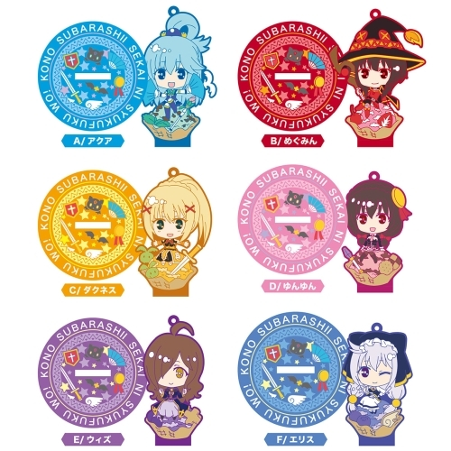 KONOSUBA RUBBER STAND TRADING KEYCHAIN Anime Pop