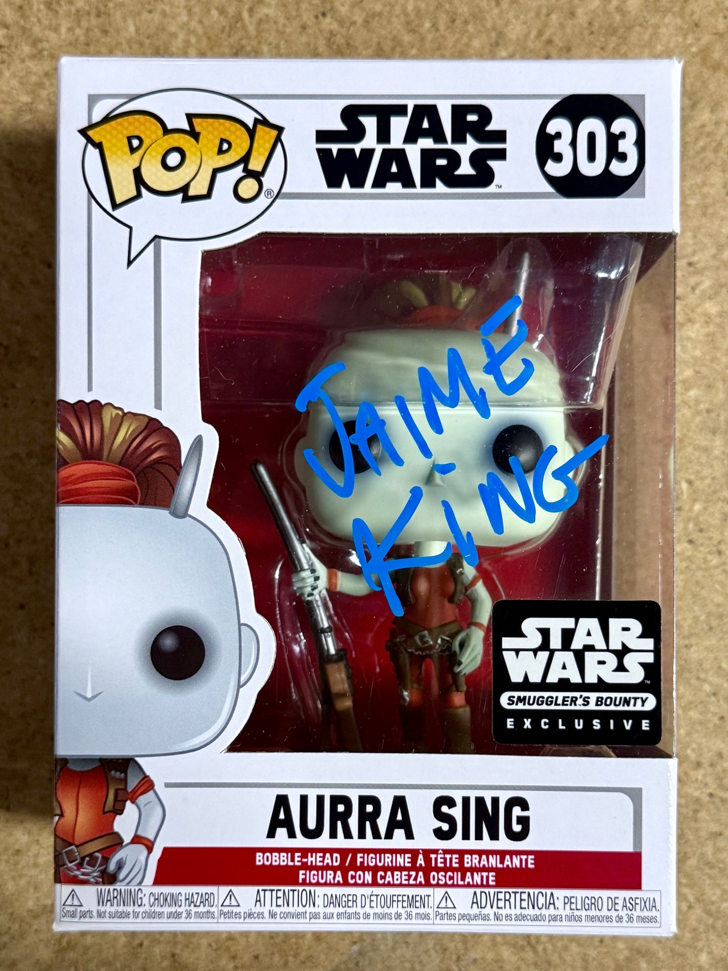 Jaime King Signed Star Wars Aurra Sing Funko Pop! #303 Exclusive With JSA COA Mustang Comics