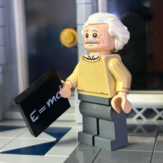 Albert Einstein Minifig made using LEGO parts - B3 Customs B3 Customs
