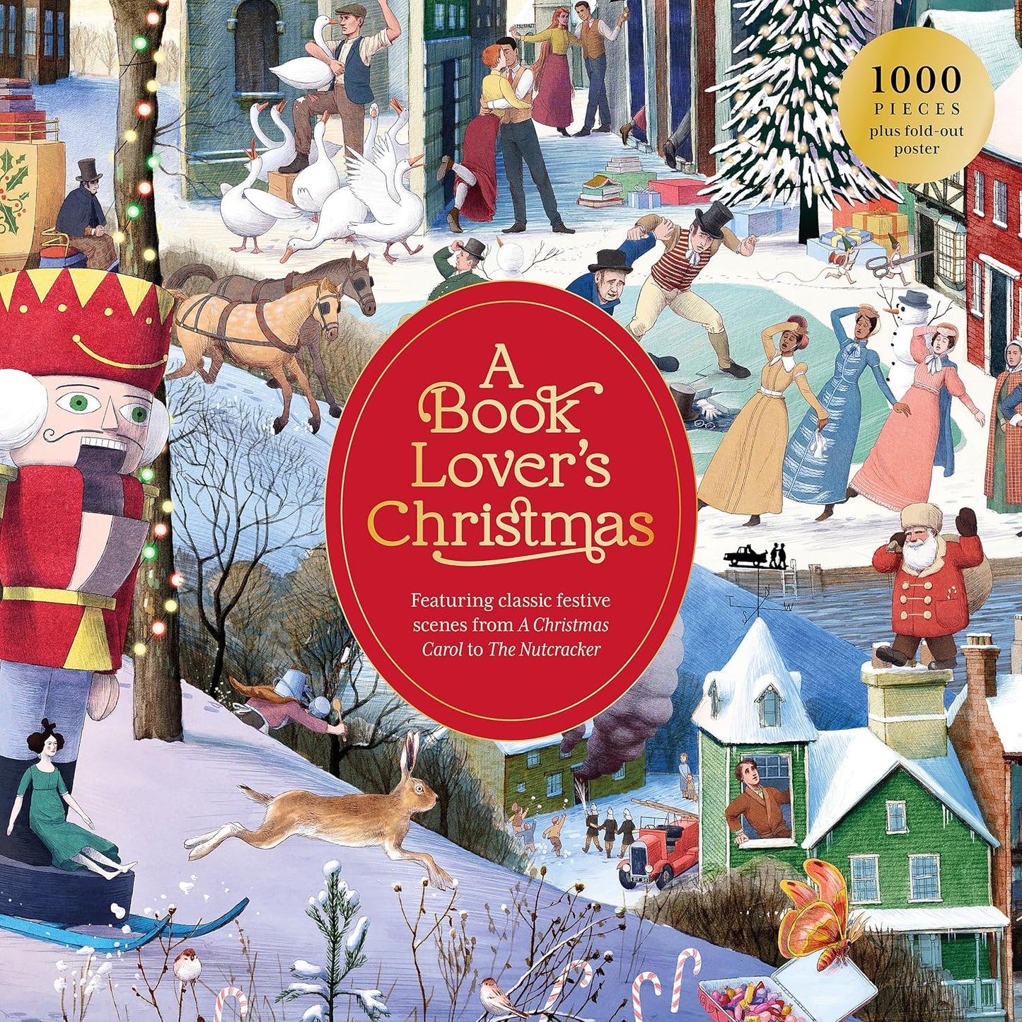 A Book Lover's Christmas 1000 Piece Jigsaw Puzzle Laurence King Puzzle Merchant
