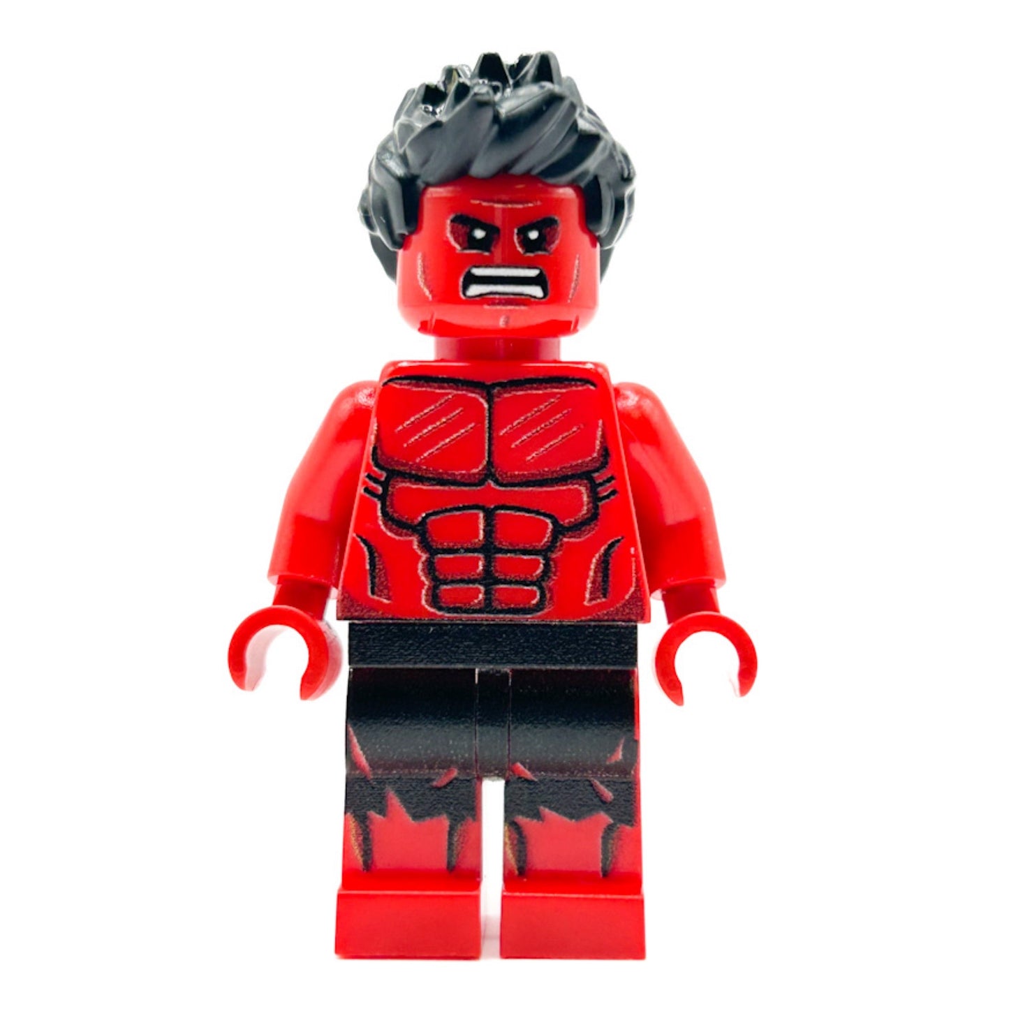 Custom Red Hulk Marvel Minifigure made using LEGO parts - B3 Customs B3 Customs