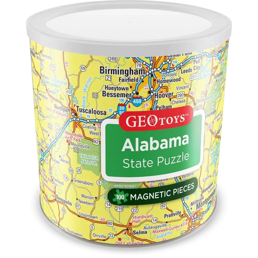 Alabama State 100 Piece Magnetic Jigsaw Puzzle Geotoys Puzzle Merchant