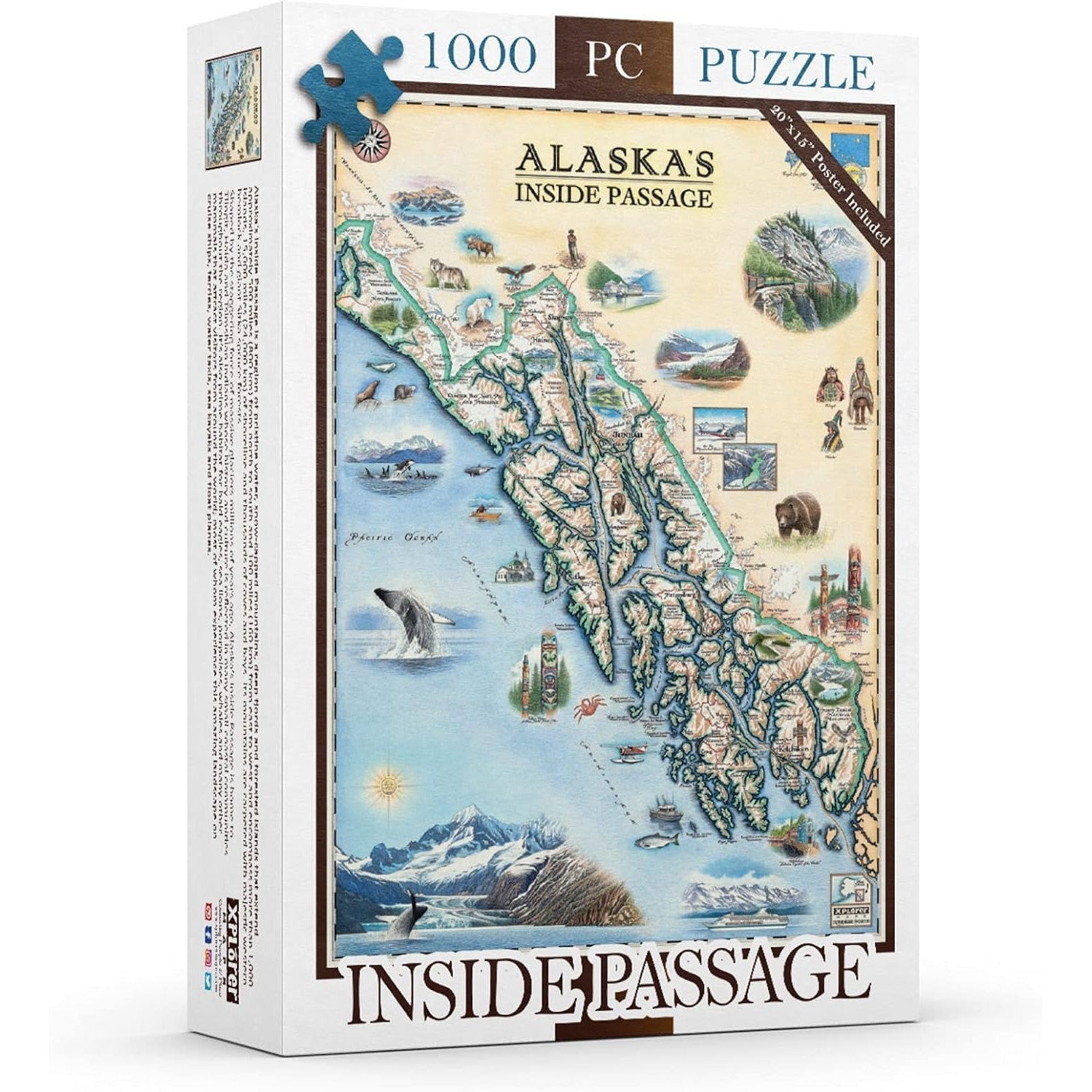 Alaska's Inside Passage 1000 Piece Jigsaw Puzzle Xplorer Maps Puzzle Merchant