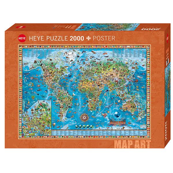 Amazing World Map Art 2000 Piece Jigsaw Puzzle Heye Puzzle Merchant