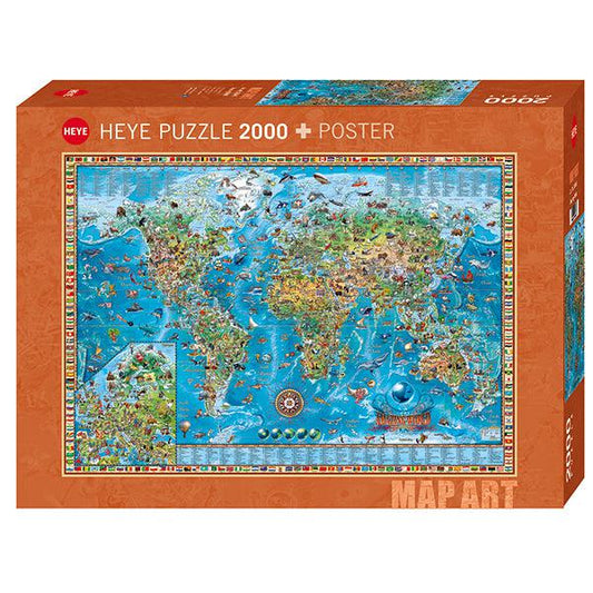 Amazing World Map Art 2000 Piece Jigsaw Puzzle Heye Puzzle Merchant