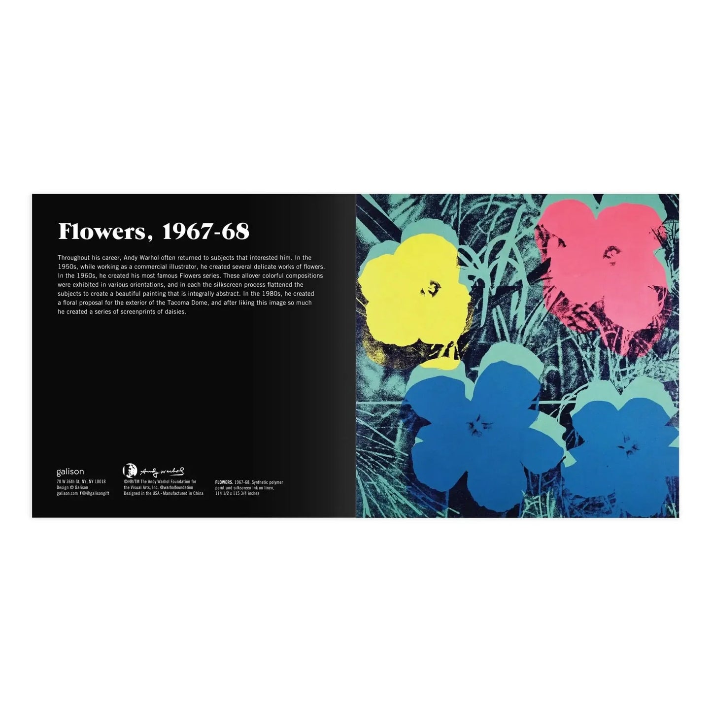 Andy Warhol Flowers 2-in-1 Sliding Wood Puzzle Galison
