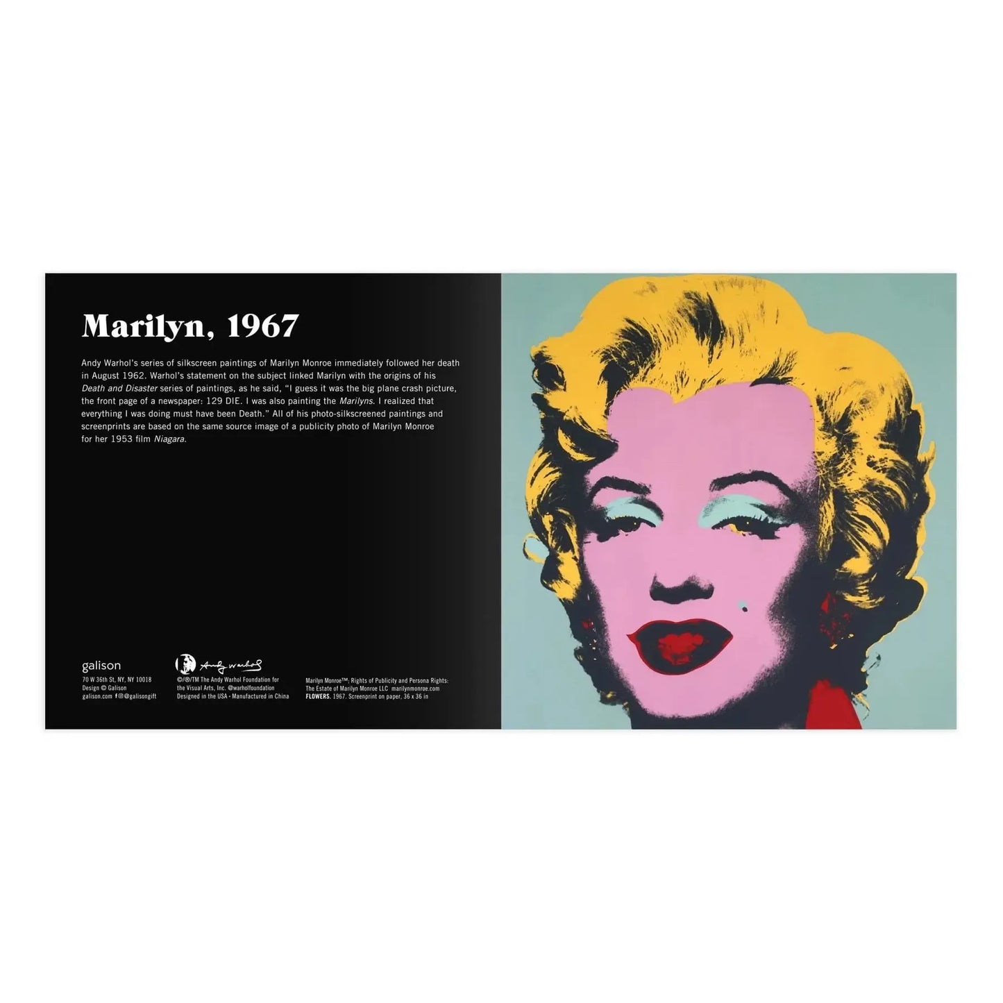 Andy Warhol Marilyn 2-in-1 Sliding Wood Puzzle Galison