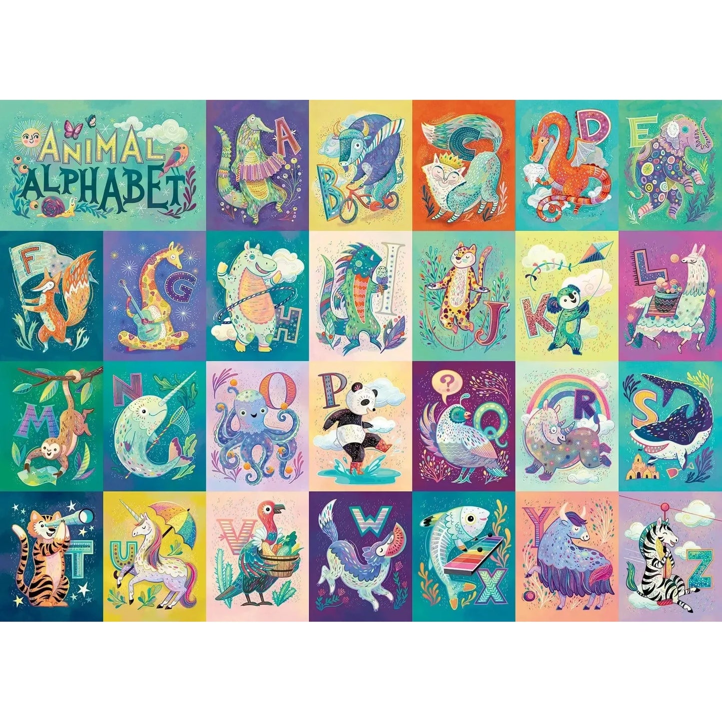 Animal Alphabet 350 Piece Family Jigsaw Puzzle Cobble Hill