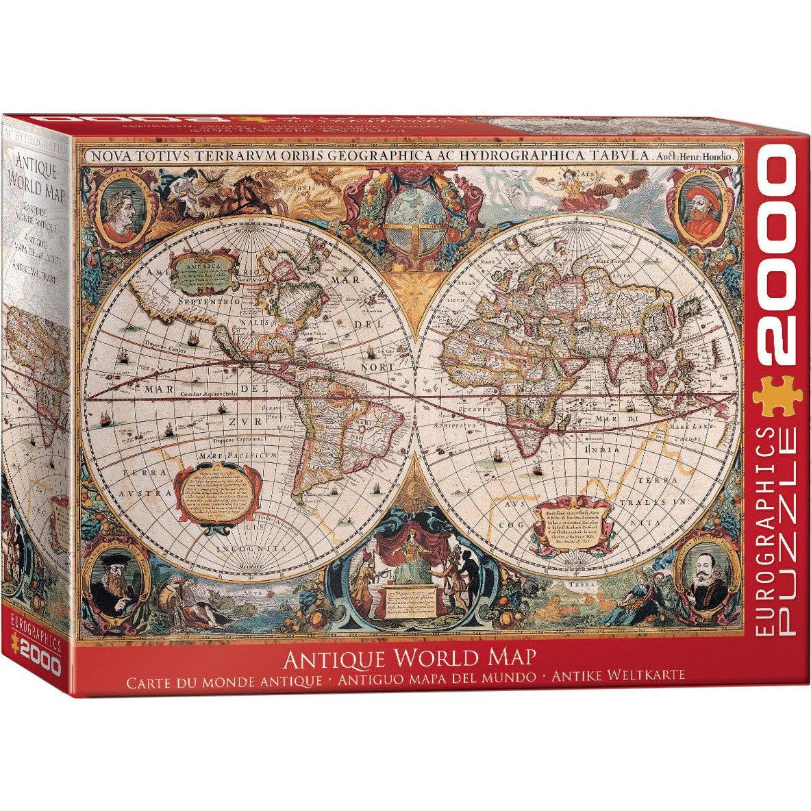 Antique World Map 2000 Piece Jigsaw Puzzle Eurographics Puzzle Merchant