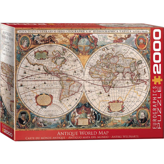 Antique World Map 2000 Piece Jigsaw Puzzle Eurographics Puzzle Merchant