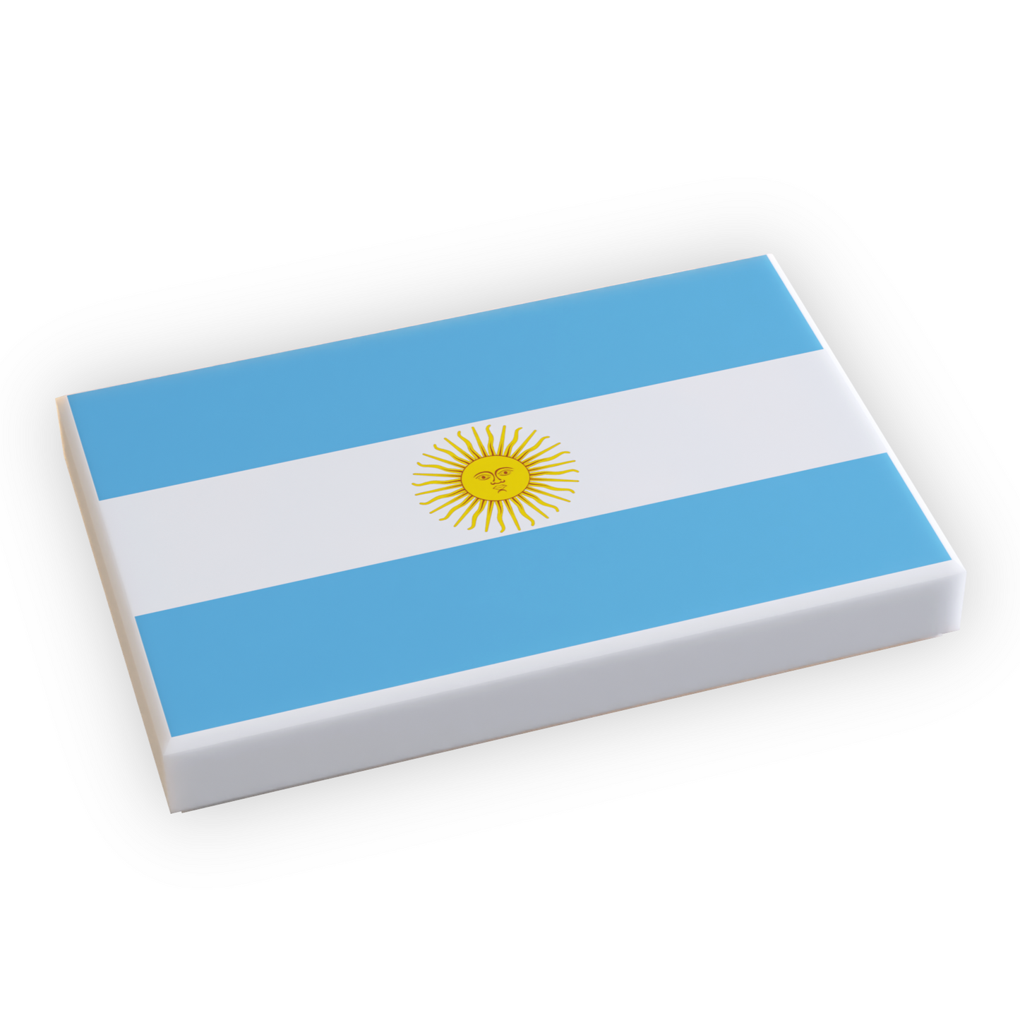 Argentina Flag (2x3 Tile) made using LEGO part B3 Customs