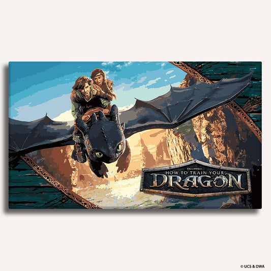 How to Train Your Dragon - Paint By Numbers Kit 13.8" x 23.6" (35x60cm) Craft Hub
