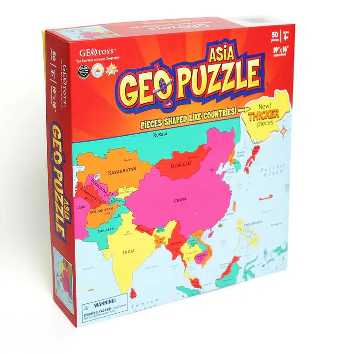 Asia GeoPuzzle 50 Piece Jigsaw Puzzle Geotoys Puzzle Merchant