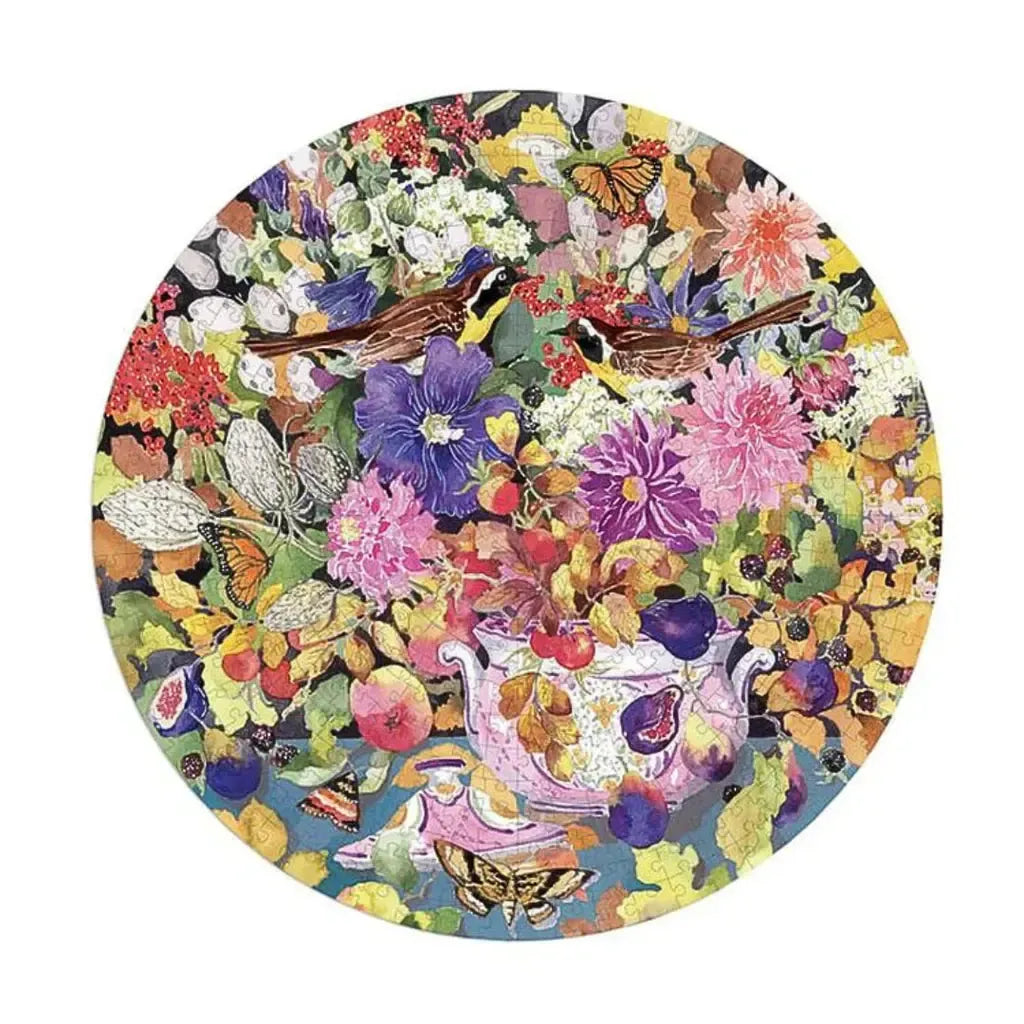 Autumn Bouquet 500 Piece Round Jigsaw Puzzle eeBoo